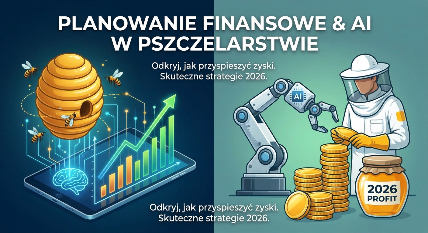 Nowoczesna pasieka z czujnikami AI w tle