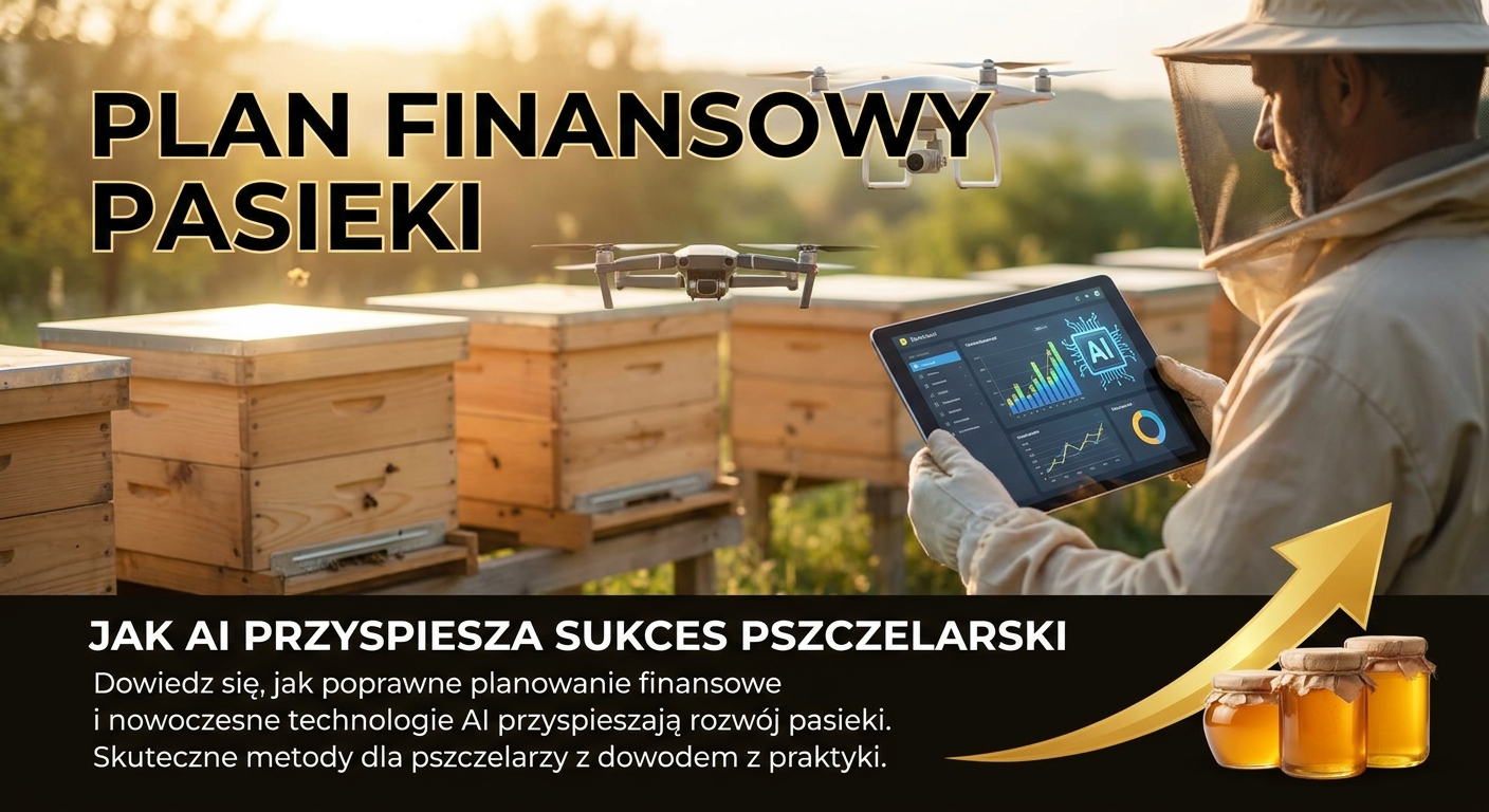 Pszczelarz korzystający z AI do monitorowania pasieki