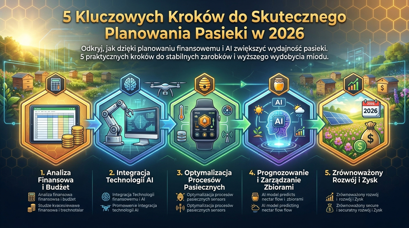 Pszczelarz korzystający z planszy finansowej i AI na tablet
